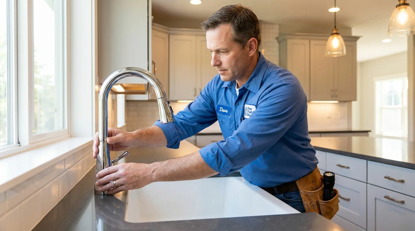 Kitchen faucet installation by Johns Plumbing LLC in Woodville